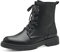 MARCO TOZZI Damen Stiefeletten zum Schnüren aus Kunstleder Flach, Schwarz (Black/White), 39