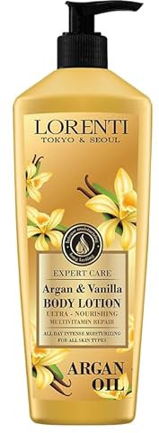 Lorenti Body Cream Lotion | Argan Oil & Vanilla Body Lotion | Ultra Nourishing Multi Vitamin Repair 400ml