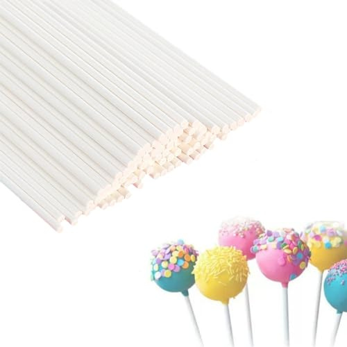 Sufune 100 Piezas Palitos para Piruletas Palos para Cake Pops Divertidas Palos para Piruletas Palillos de Papel para Cake Pops para Cumpleaños, Bodas, Baby Showers, Fiestas Infantiles 10cm*3mm