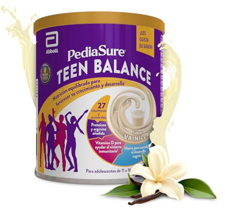 PediaSure Teen Balance – Con Magnesio, Hierro y Vitamina D – Complemento Alimenticio para Adolescentes con Vitaminas, Proteínas, Minerales – Sabor Vainilla – 400 gramos