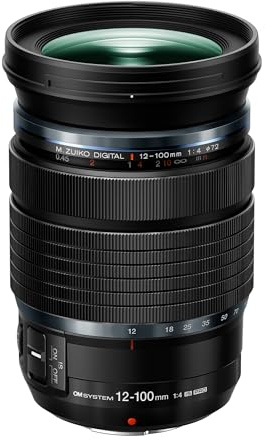 Olympus OM SYSTEM M.Zuiko Digital ED 12 till 100 mm F4.0 IS PRO-objektiv med professionell zoom med hög förstoringsgrad och väderbeständig konstruktion
