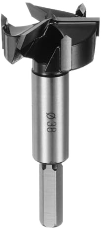QUARKZMAN Forstner Foret Mèche 38mm (1-1/2) Tungstène Carbure 3 Flûtes 4 Éperons Ennuyeux Forstner Embouts pour Charnière Bois Trou Perçage Travail Bois