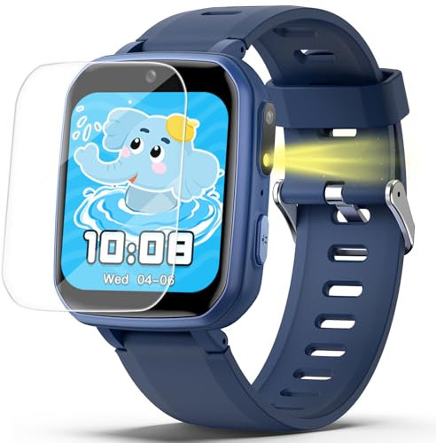 zicor Kids Game Watch Gift with 26 Puzzle Games, Dual Camera, Personal Video Players, Pedometer, Video Recorder, Flashlight, Alarm Clock, Toy for Boys Girls Age 4-12 Years Old, Birthday Gift