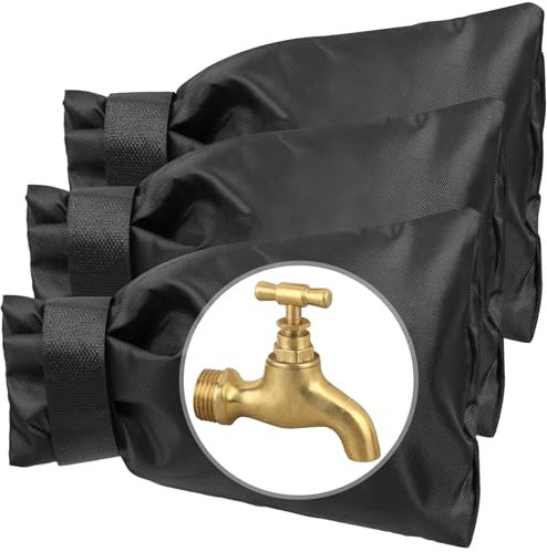 3 fundas de grifo para exteriores, anticongelante de invierno, 9.8 pulgadas de alto x 7 pulgadas de ancho, cubierta de aislamiento de tubería de invierno, cubierta protectora de aislamiento de