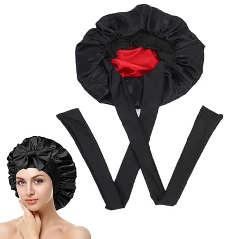 Bonnet Satin Cheveux Nuit,Night Douche Femme Bouclés Hair Charlotte Silk Avec Cap,Homme Bain Sleeping Boucles Bande Bandeau De En Accessoires,Dormir Soin Curly Large Long Reversible Caps pour Femmes