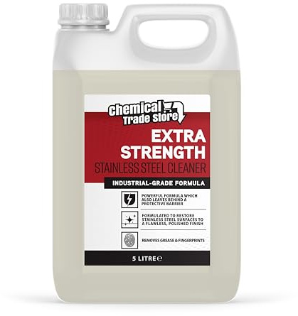 Chemical Trade Store - Stainless Steel Cleaner 5L - Professional Surface Cleaner for Kitchens & Appliances - Removes Grease, Water Marks & Fingerprints for a Streak-Free Finish