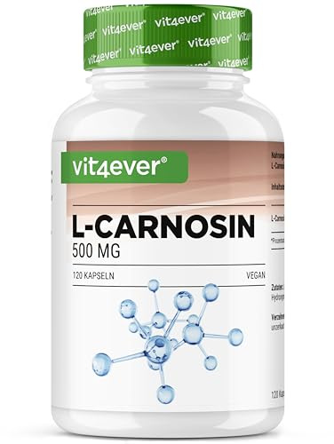 L-Carnosine - 120 capsules - Hautement dosé avec 1000mg par portion journalière - Acide aminé pur obtenu par fermentation végétale - Sans additifs, végétalien