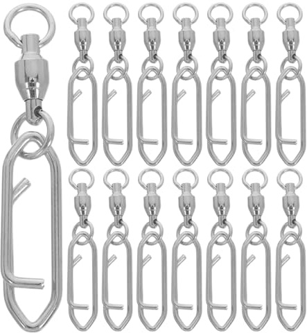 PRETYZOOM ÉMerillons INOX À Billes Clips Rapides Rotatifs Mousqueton Pivotant en Acier Inoxydable Connecteurs Rapides Leurres pour Eau Douce Et SaléE Lot de 20