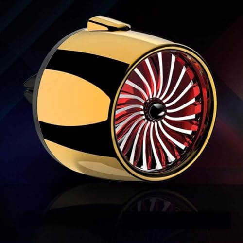 Honseadek Diffuseur d'aromathérapie de voiture pour grille d'aération, désodorisant d'huiles essentielles parfumées avec lumière LED ambiante, rotation à 360°, compatible avec (lumière rouge dorée)