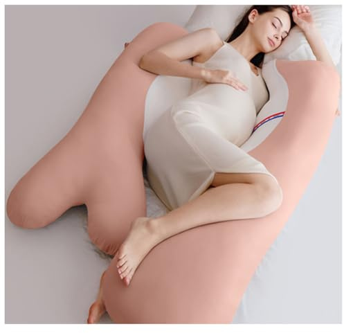 Graviditetskudde för gravida kvinnor, Mjuk graviditetskudde, Stöd för rygg, höfter, ben, Gravidkudde med avtagbart och justerbart kuddfodral,Pink,C