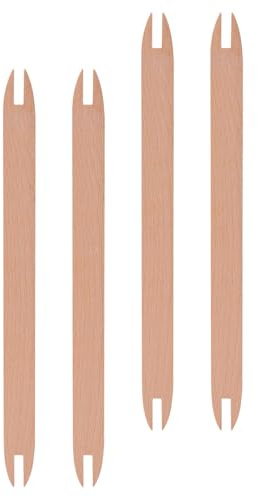 MAGICLULU Lot de 4 Navettes de Tissage en Bois Léger pour Artisanat DIY, Outil de Couture Lisse et Vintage, pour Passionnés de Crochet et Enseignement