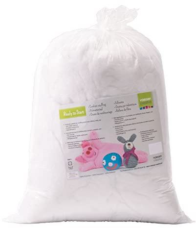 Vaessen Creative Füllwatte Waschbar, 1kg, Polyester Füllmaterial, weiß, Kissenfüllung, Bastelwatte, Stopfwatte, 1000gr