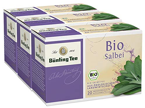 Bünting Tee Salbei 3er Pack – Bio Kräutertee – 3 x 20 Teebeutel
