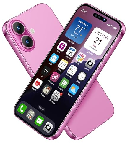 Dummy Fake Phone Model, Looks Like The Real Phone Compatible with Phone 16, for Cell Phone Store Display or Send a Toy Phone 16 for Kids (Pink Rainbow)
