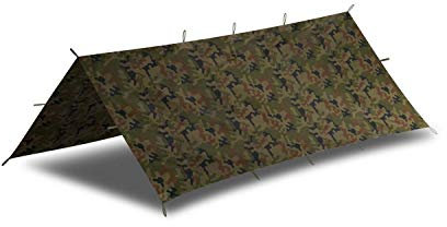 Helikon-Tex SuperTarp Small - Polyester Ripstop Tarp - Plane - PL Woodland - Outdoor Bushcraft Jagt Survival
