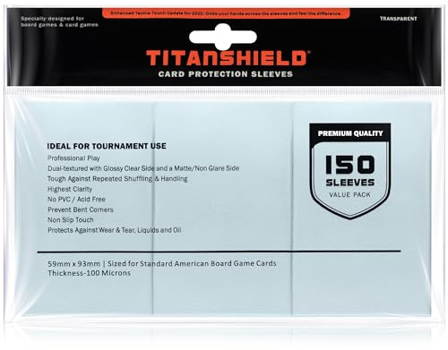 TitanShield 150 Hüllen für Brettspiele, amerikanische Standardgröße, transparent