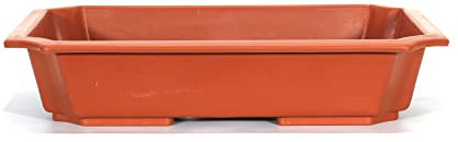 Vaso rettangolare per Piante e Bonsai in plastica marrone cm. 55