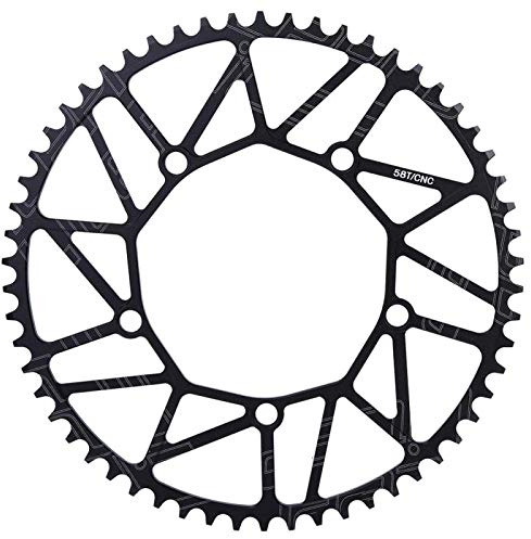 130 BCD Chainring, Aluminium Alloy Bicycle Narrow Wide Chainring Bike Chain Wheel Crank Plates Chainwheel 50T 52T 54T 56T 58T Accessories Repair Spare Parts Single Disc Sprocket for Road Mountain Bike