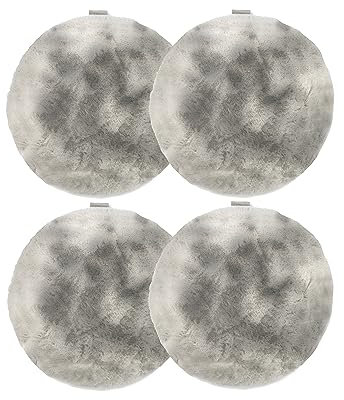 jilda-tex 4er-Set Sitzpolster Sitzkissen Stuhlkissen Bodenkissen Stuhlauflage Plüschmatte mit Füllung in Felloptik Rabbit Deluxe 750 GSM Kunstfell Fellimitat (Nerzfell, 4X Ø 37 cm)