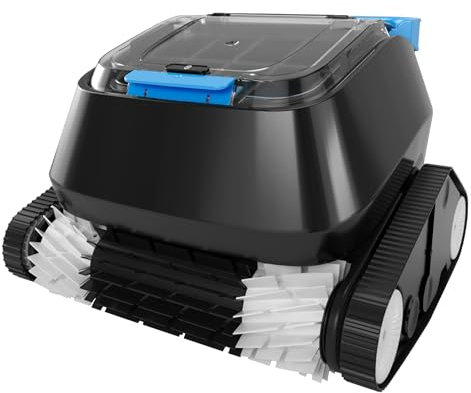 8streme Black Pearl Ultra Robotic Pool Cleaner – Battery-Powered Inground Vacuum for Pools Up to 10 Ft Deep – Wall Climber – 150 Min Runtime – 7 Quart Top Load Filter – 2-Year Warranty