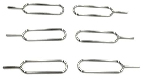 MJ Vision 6 st premium SIM-kort ejektorstift, simbricka borttagningsverktyg kompatibel med iPhone och iPads, alla mobiler – set med 6 stift