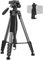 LINKCOOL 74 Inch Tall Aluminum Camera Tripod Stand for Canon Nikon Sony - Lightweight, Detachable Head, Phone Mount (Titanium Grey)