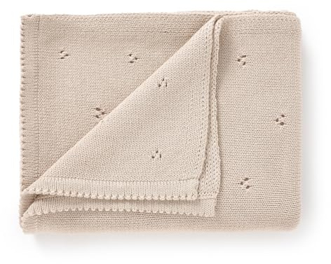 DovFanny Coperta morbida in cotone lavorato a maglia per neonati e ragazze Newbron, 100 x 80 cm