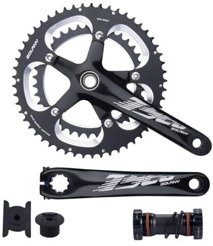 BCD Road Bike Kurbelgarnitur 53-39T 2-Fach Fahrrad Kurbel 170Mm Kurbellänge 9/10 Geschwindigkeit for Rennrad, Gang, Cran, Fahrradpedale
