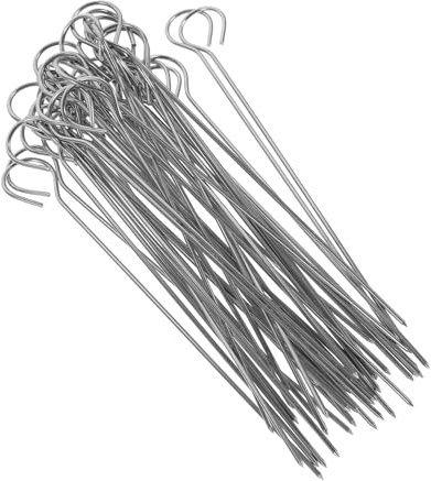 Amosfun 50 Pcs Aguja De Barbacoa Tenedores Para Asar Parrilla De Brocheta Brochetas De Verduras Brochetas De Barbacoa Brochetas Inoxidables Suministros Para Asar Acero Inoxidable Silver