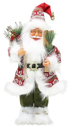 Gvblkq Dekorative Weihnachtsmann-Figuren, Vintage-Puppe, Weihnachtstischdekoration, handgefertigte Weihnachtsmann-Figuren, saisonale Feiertagsdekoration, festliche Tischdekoration, skurrile