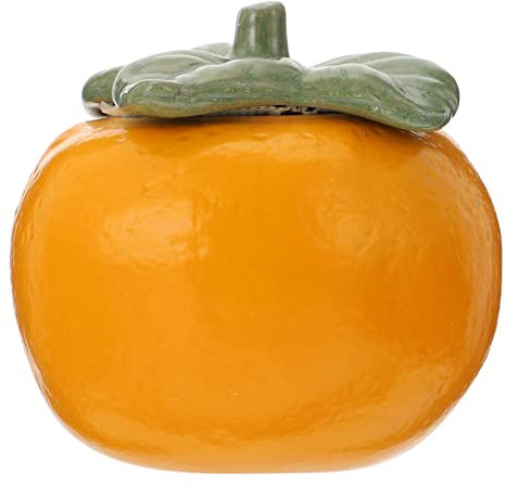 Ciieeo Ceramic Tea Jar and Airtight Sealing Canister Orange Design Food Storage Container for Kitchen Use with Lid, Suitable for Tea, Snacks, and Fruit Preservation