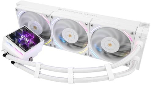 Thermalright Hyper Vision 360 ARGB White CPU AIO Cooler,PC 360 Specification Water Cooler System,3.95in Screen High Performance Pump,IPS LCD Screen with 480x480 Resolution,for AM4/AM5;Intel 1700/1851
