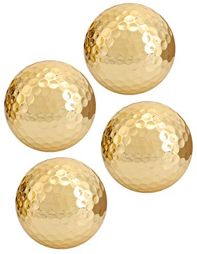 Guldpläteringsgolfboll, Dubbelskiktsgolfboll med 392 Bihål, Lätt och Bärbar för Golfträning, Långdistans och Hög Synlighet i luft- eller Markljusförhållanden