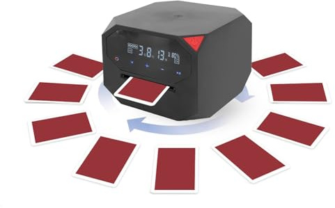 Automatisk Kort Shuffler och återförsäljare 2 i 1, Automatic Card Dealer Machine, 360 Rotating 2 Deck Card Shuffler, för Brädspel och Pokerspel (BLACK)