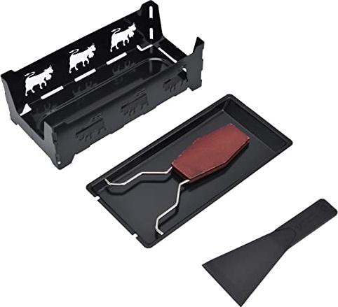 Althwuyu Mini Cheese Raclette Grill, Portable Tabletop Melter Pan Set with Handle and Scraper for Cheese Heating, Egg Warming, and Small Dishes