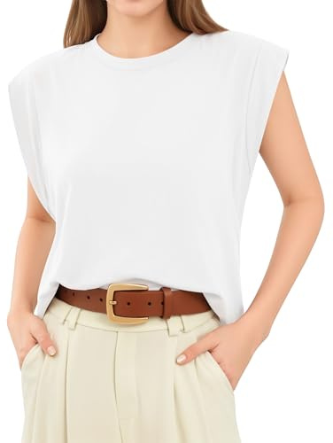 ALGALAROUND Tops for Women Cap Sleeve Crew Neck Summer Top Basic Tee Shirts Casual Tank Loose Fit Going Out Y2K 2026 Spring Fashion Vacation Outfits