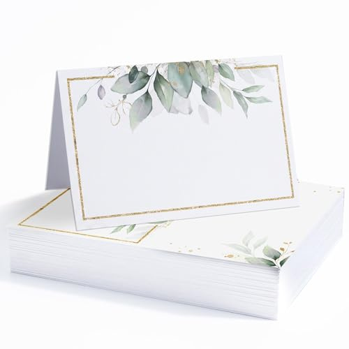 50pcs Wedding Place Cards Wedding Name Cards for Table Number Cards | Table Seating Paper Card With Leaves Green Table Decorations Wedding Birthday Baby Shower Christmas