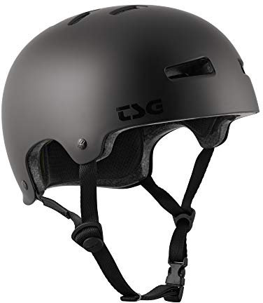 TSG Evolution Solid Color Helm Skate/Trott/Fahrradhelm, Satin Dark Black, XXL
