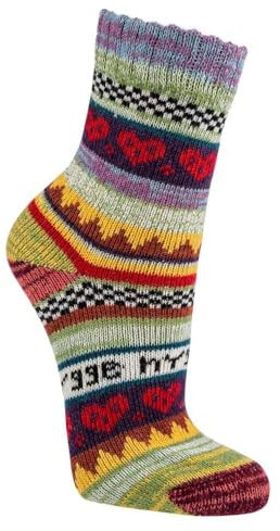 HomeOfSocks 3 Paar Bündel Gemischt Hygge Socken kuschelig warm mit 80% Baumwolle Kinder | Bunt Gr. 35-38