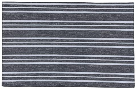 Sleepdown Textured Stripes Printed Table Placemats - Ideal for Kitchen Dining Table - Non-Slip Washable Heat Resistant - Pack of 4 - Grey - 49cm x 32cm
