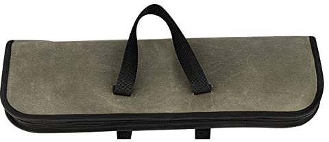 WENJIA Estuche para Cuchillos (4 Ranuras), Bolsa Enrollable de Lona para Cuchillos de Chef con Asas duraderas, Estuche para Cuchillos portátil a Prueba de Agua, Army Green