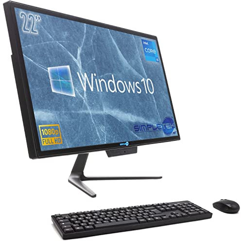 PC All in One Core i5 Hasta 3.20GHz 16GB SSD 960GB | 22 Full HD Windows 10 Pro | Webcam integrada VGA HDMI WiFi5 Ordenador Aio Fijo Casa Trabajo | Simpletek