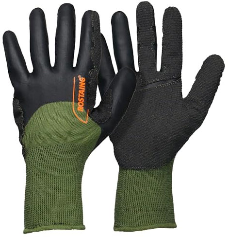 ROSTAING Gants SARMENT - Paire de Gants de Protection pour la Taille et le Tirage des Bois de Vigne - Protection Idéale par Temps Froid et Humide - pour l'Arboriculture - Kaki et Noir