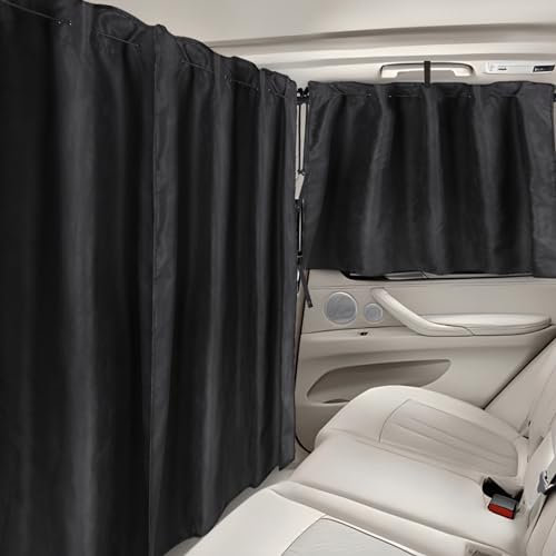 ZATOOTO Auto Sichtschutz Vorhang 3er Set, Auto Trennvorhänge, Heckscheibe Sonnenschutz, Sonnenschutz Auto Hinten, Camper Vorhang für Reisen Camping Nap Schlafen, 147 * 102cm