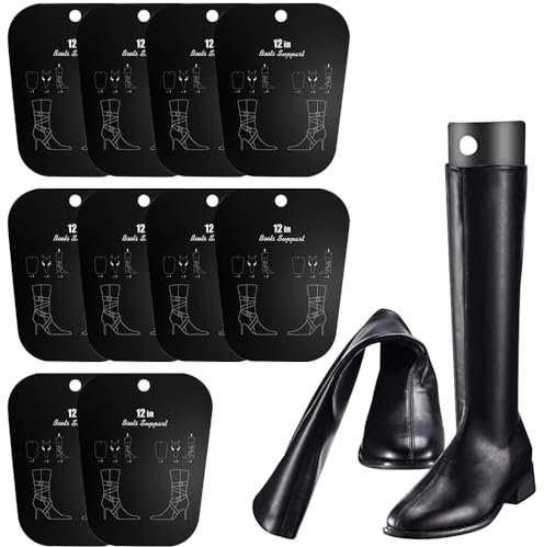 Taasmoog Lot de 10 inserts en forme de botte, support de botte, inserts moulants moulés pour bottes hautes, soutien élevé pour homme et femme, Noir , Einheitsgröße