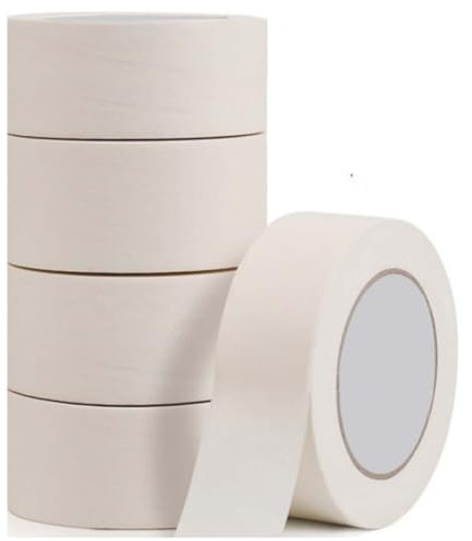 Apex Business Supplies 5 Rolls Masking Tape 50mm Wide 50m Long | Masking Tape For Painting, Painters Tape for Sharp Paint Lines, Multi Surface Decorators Tapes, Painters Masking Tapes 50mm Wide
