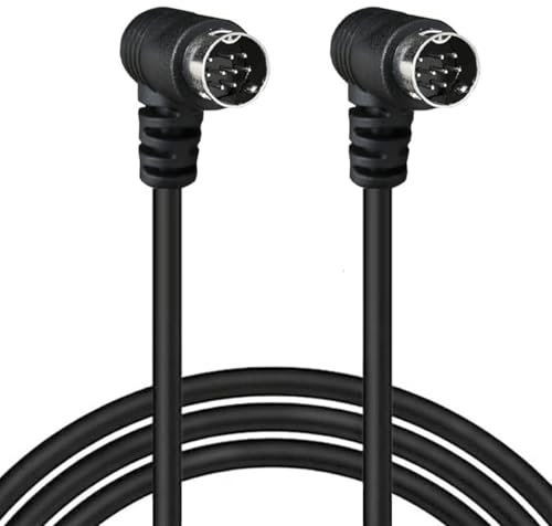 HTGuoji Right Angle S-Video Mini DIN 9Pin Male to Male Audio Cable, Double 90 Degrees, for TV Receiver, Monitor, Projector, Audio and Video Receiver (3 meter/9.8FT)