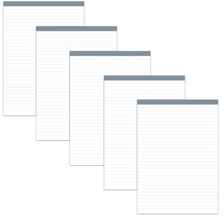 Staufen Style Bloc-notes - 5 blocs de 50 feuilles chacun, DIN A4, 70 g/m² ligné, sans couverture