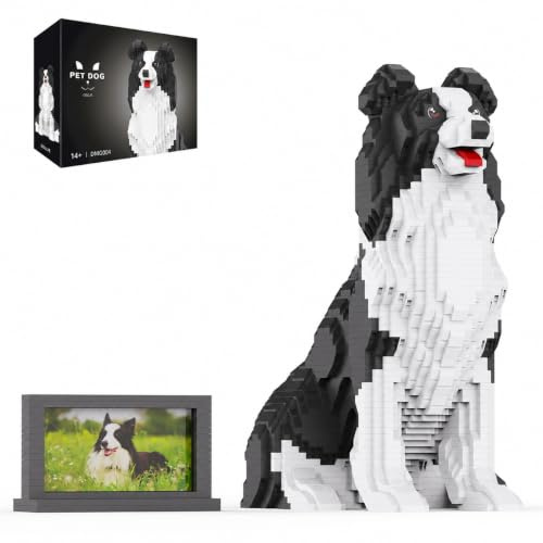 HJPLPXH Collie - Jeu de blocs de construction pour chien - Modèle animal | 3075 pièces, sculpture de chien avec compartiment de rangement, modèle de collection pour les amoureux des chiens