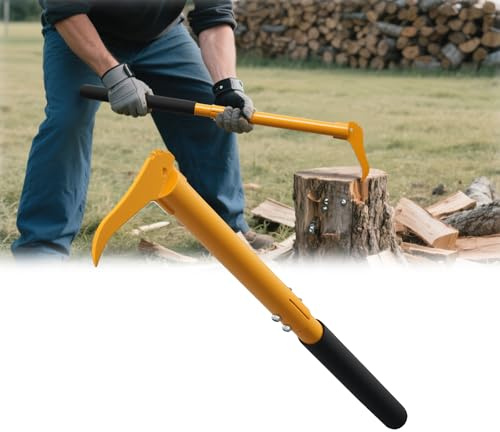Hookaroon Sappie en acier 75 cm – Modèle lourd – Outil en bois – Manche long léger avec poignée antidérapante pour tirer, empiler, soulever des blocs de bois de chauffage